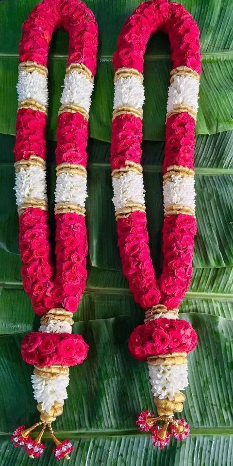 ரோஜா மல்லிகை சரிகை மாலை
